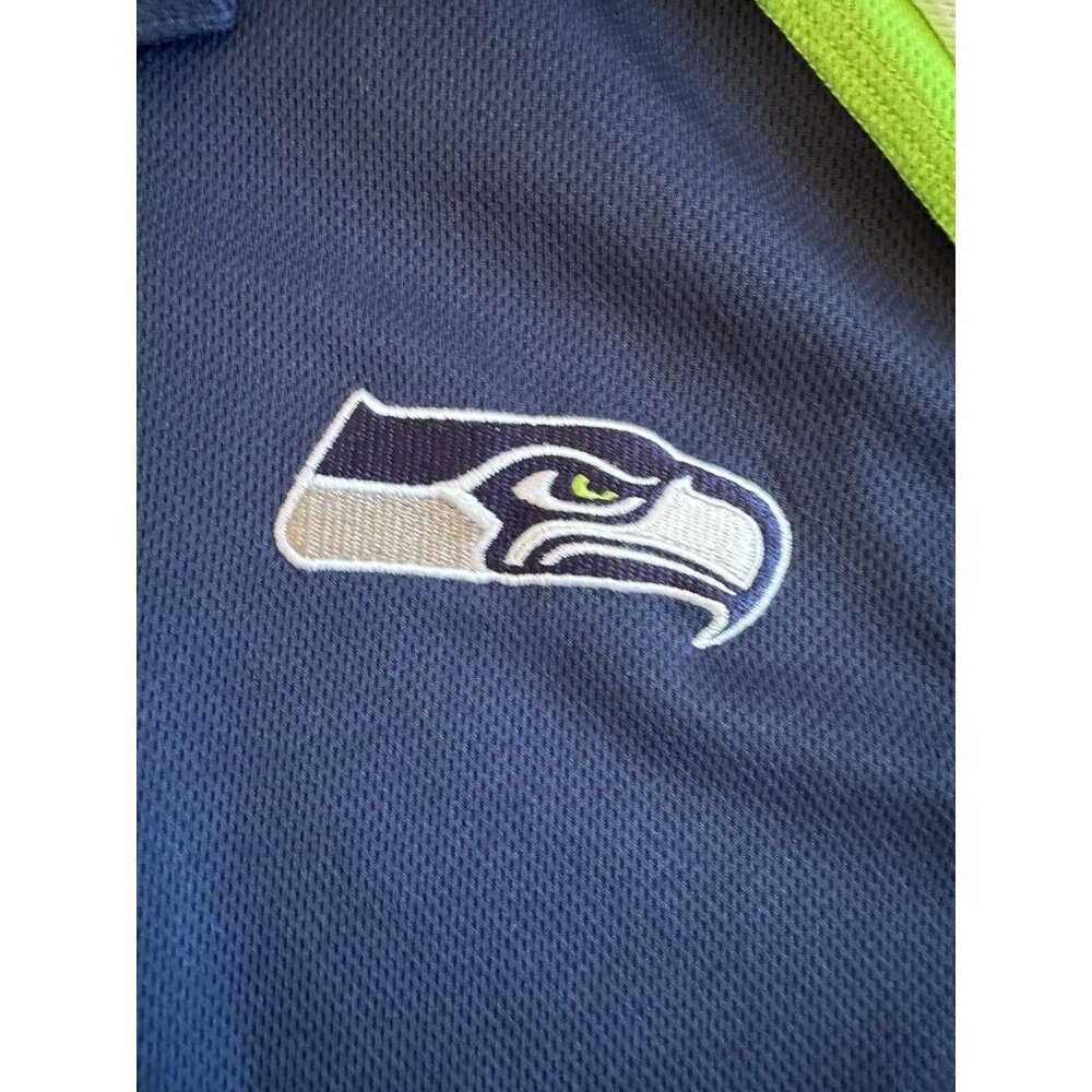 Seattle Seahawks Shirt Men's‎ Large Blue Short Sleeve Polo Collared NFL Football - Picture 3 of 10